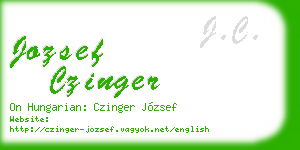 jozsef czinger business card